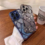 【iPhone17対応】ラメジオメトリーiPhoneケース