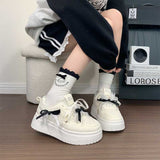 モノクロガールリボンスニーカー