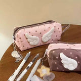 チョコピンクドットペンケース