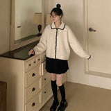 ウールタッチラインカラーカーディガン