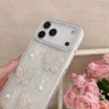 【iPhone17】パールバタフライiPhoneケース