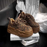 厚底グランジレオパードスニーカー