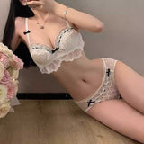 ミニリボンレースフリルブラ＆ショーツSET