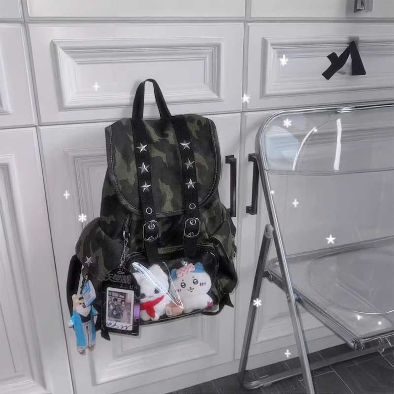 クリアポケットスタッズナップザック