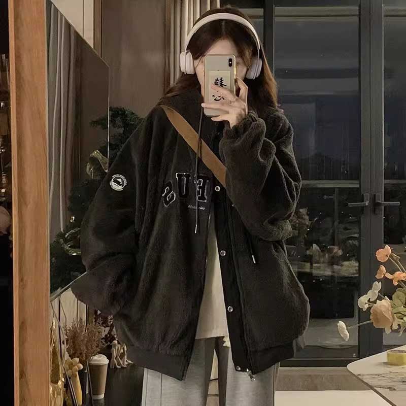 リバーシブルボアジャケットパーカー