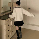 ウールタッチラインカラーカーディガン