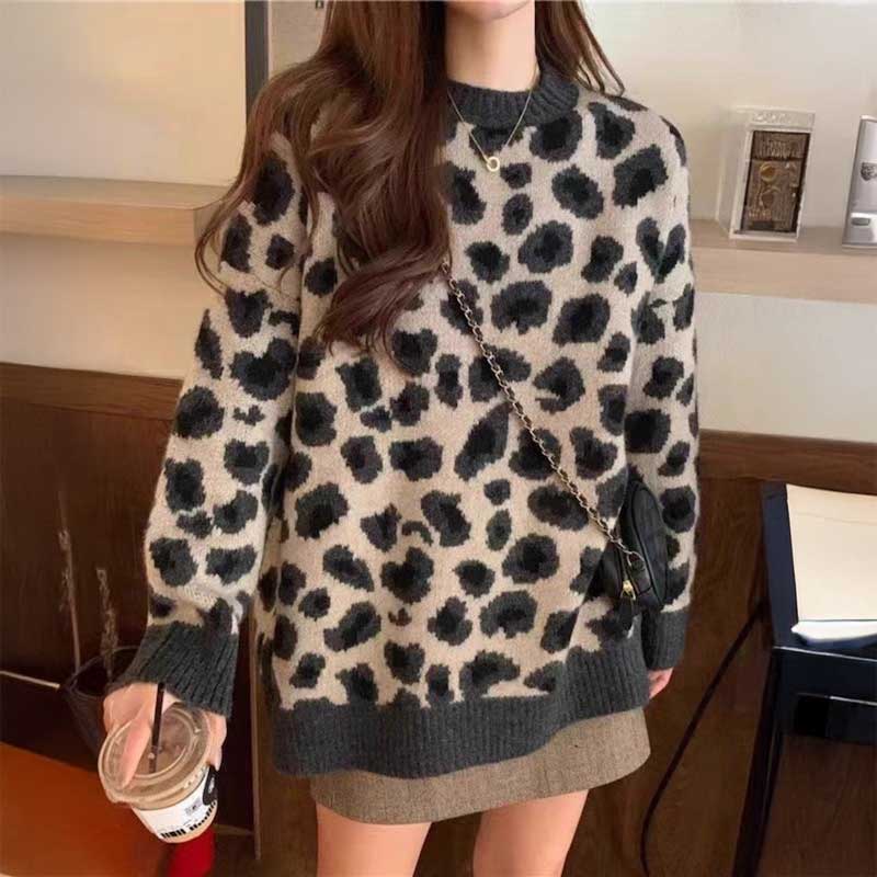 レオパードパターンニット