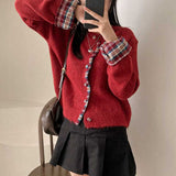 チェックアクセントカーディガン