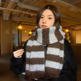 モヘアボーダーミドルマフラー