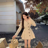 バックプリーツトレンチワンピース