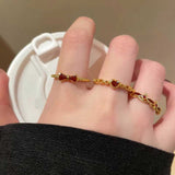 ヴィンテージレッドストーンリング3点SET