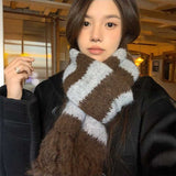 モヘアボーダーミドルマフラー