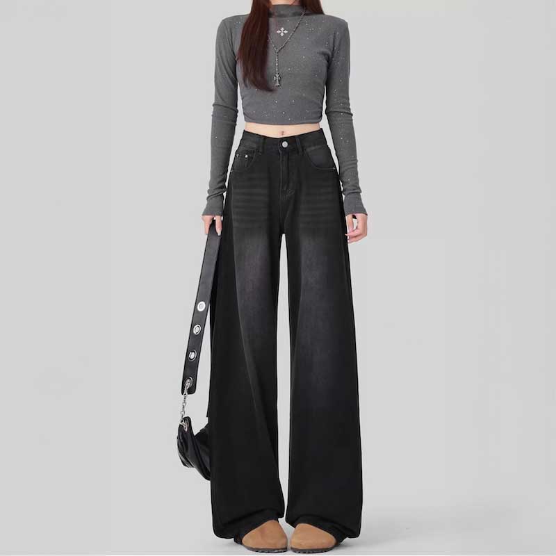 スタンダードブラックワイドデニム