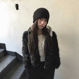 フード付きファーパーカー