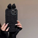 【iPhone17対応】トップリボンツイードiPhoneケース