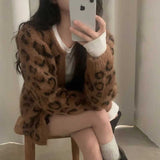 レオパードモヘアカーディガン