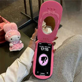 【iPhone17対応】開閉式ミラー付きガラケーiPhoneケース