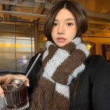 モヘアボーダーミドルマフラー