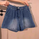 バックリボンショートデニムパンツ