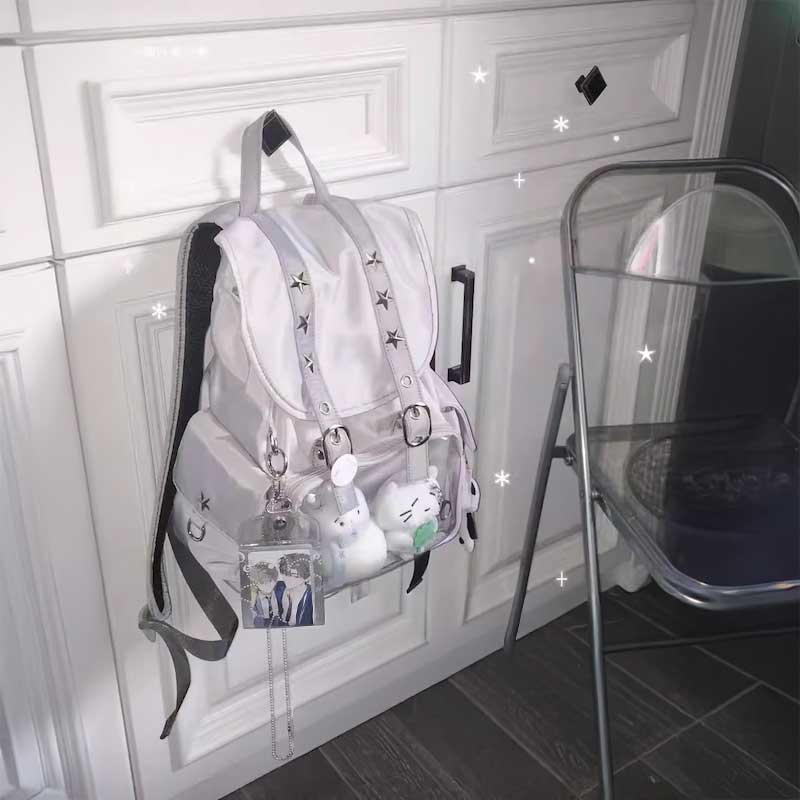 クリアポケットスタッズナップザック