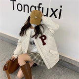 Pロゴキルティングブルゾン