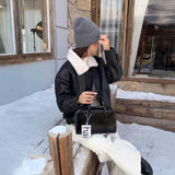 レザーボアブルゾン