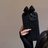 【iPhone17対応】トップリボンツイードiPhoneケース