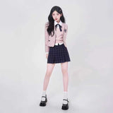 韓国風ピンクグレー制服コーデ5点SET