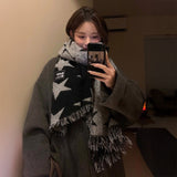 スターパターンフリンジマフラー