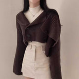 ダブルボタンフレンチルックカーディガン