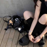 ミラー付きガールズブラックハトメバッグ