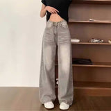 グレーウォッシュストレートデニム