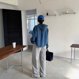 デニムボタンシャツパーカー