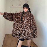 リバーシブルレオパードファーレザージャケット