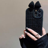 【iPhone17対応】トップリボンツイードiPhoneケース