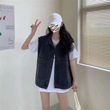 ミドルウォッシュデニムベスト