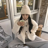 ハイネックボタンボアコート