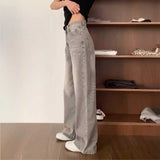 グレーウォッシュストレートデニム