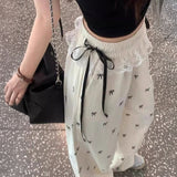 リボンパターンレースパンツ