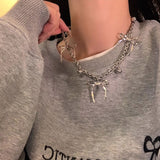 シルバーリボンチェーンネックレス