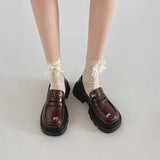 厚底リボンスタッズローファー