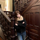 ファーカラーニットボアブルゾン