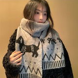 ドッグリボンモノトーンマフラー