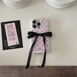 【iPhone17対応】ドットリボンフレンチiPhoneケース