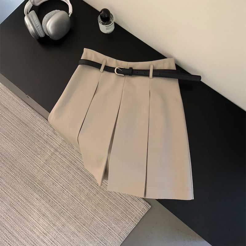 ワイドプリーツベルトスカート