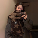 スターパターンフリンジマフラー