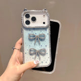 【iPhone17対応】猫耳カラーリボンiPhoneケース