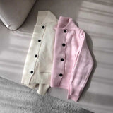 ダブルボタンニットカーディガン