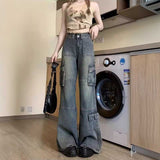 ダメージウォッシュスリムカーゴデニム