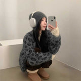 レオパードモヘアカーディガン